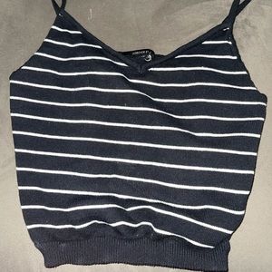 Striped small black & white forever 21 crop top